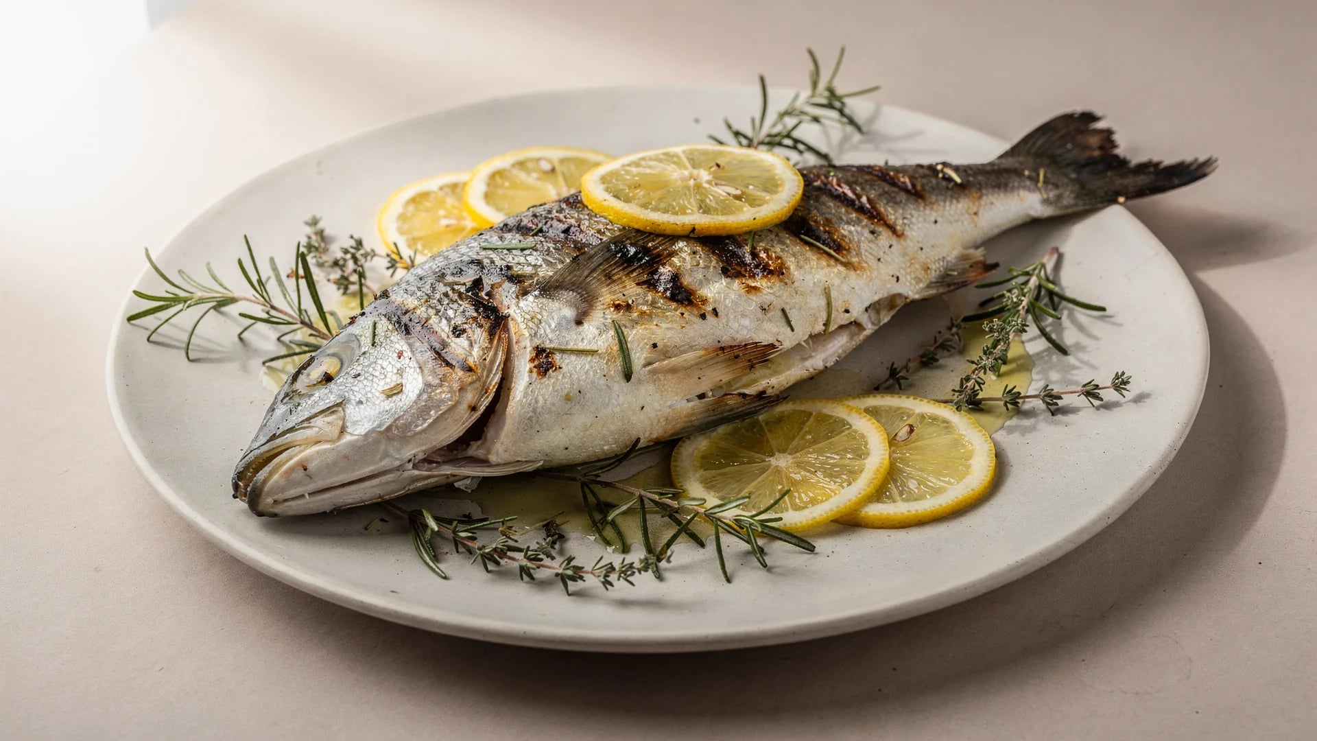 Grilled Sea Bass with Lemon and Herbs